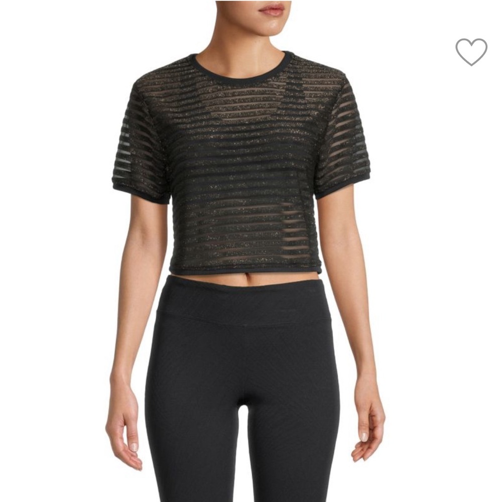 KORAL Terrain Cropped Top Black Gold Women’s Size Large BRAND NEW Made in USA